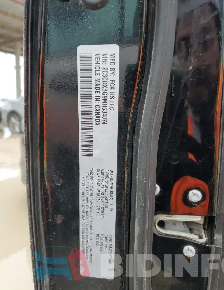 2C3CDXBG9MH534074 Photo# 12