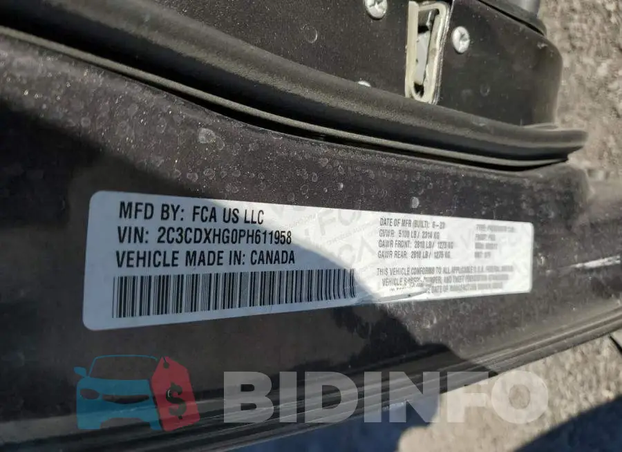 2C3CDXHG0PH611958 Photo# 12