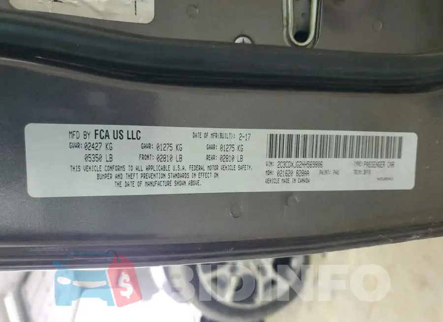 2C3CDXJG2HH569806 Photo# 13