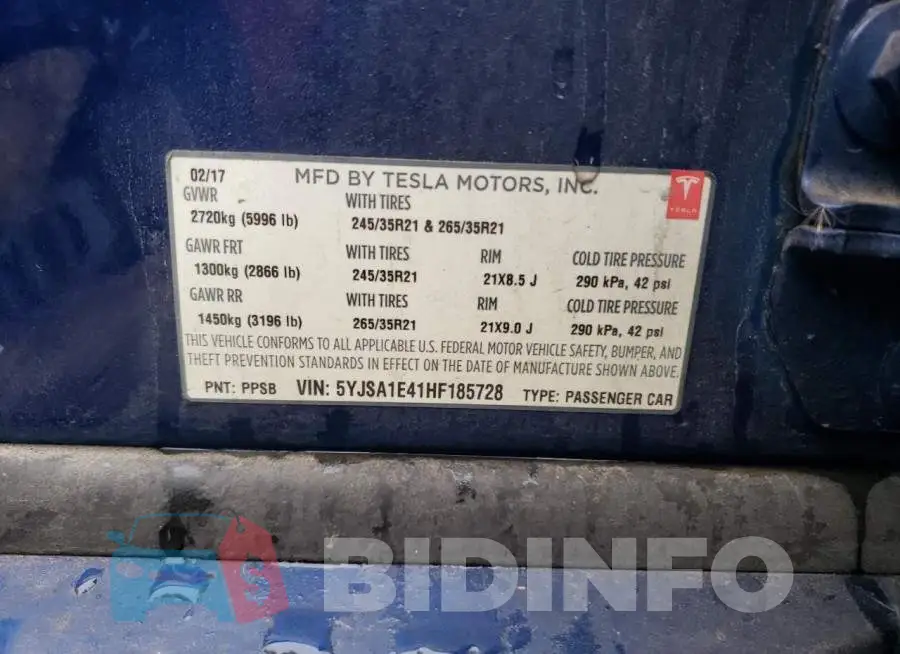 5YJSA1E41HF185728 Photo# 12