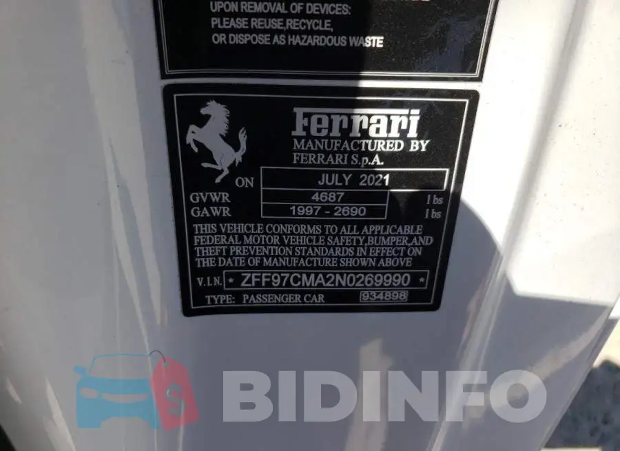 ZFF97CMA2N0269990 Photo# 12