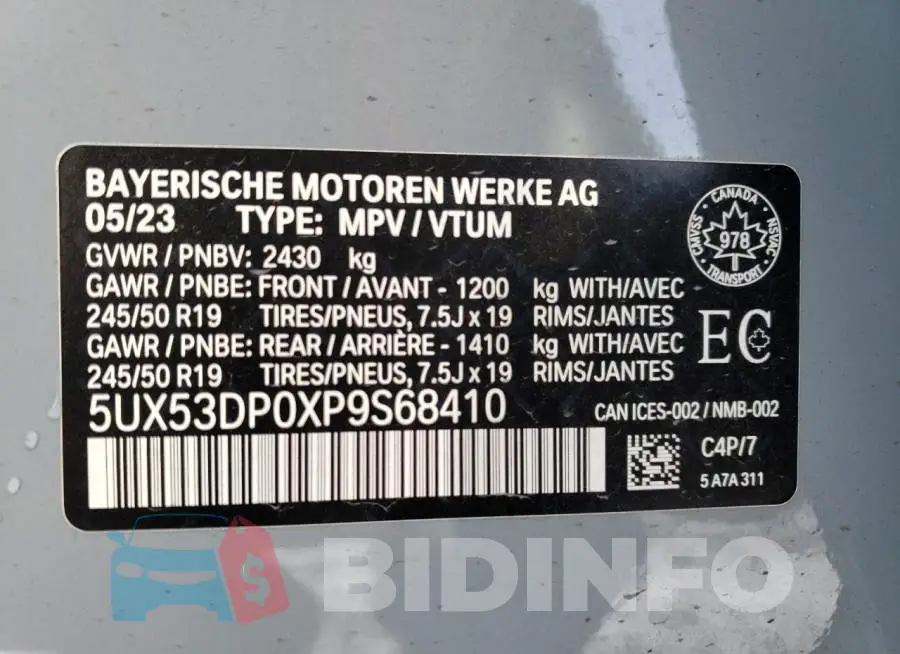 5UX53DP0XP9S68410 Photo# 13