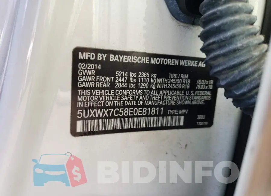 5UXWX7C58E0E81811 Photo# 14