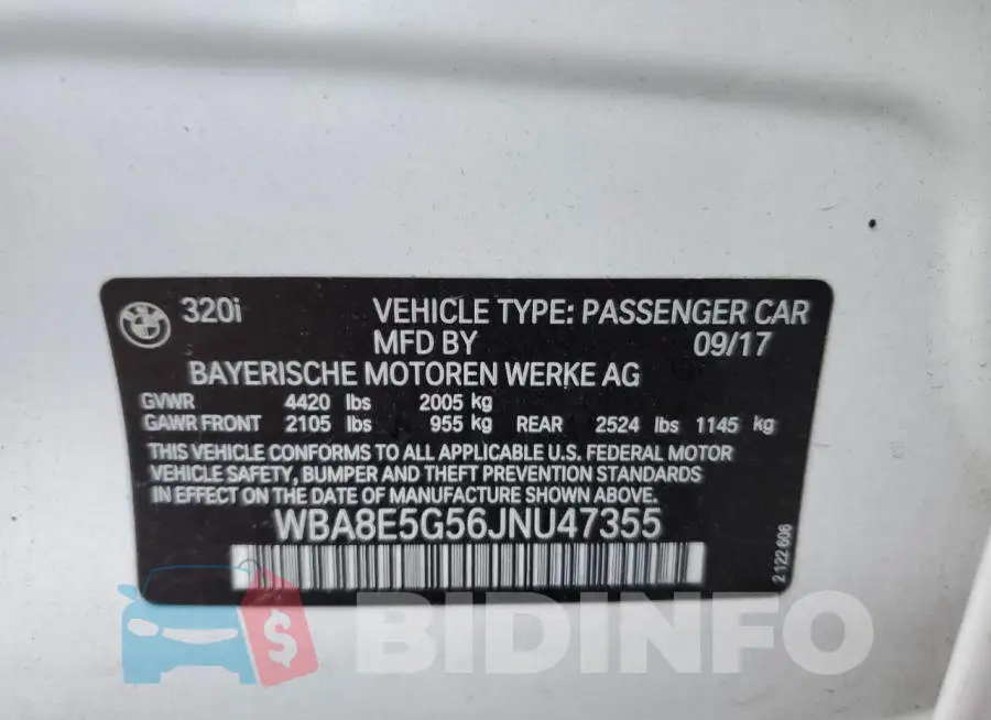 WBA8E5G56JNU47355 Photo# 12
