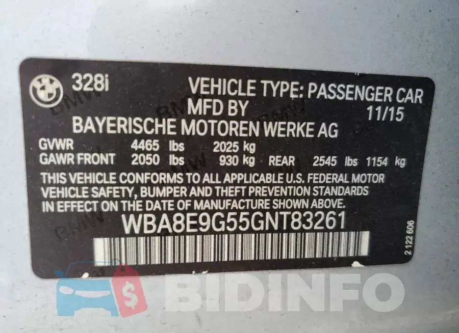 WBA8E9G55GNT83261 Photo# 12