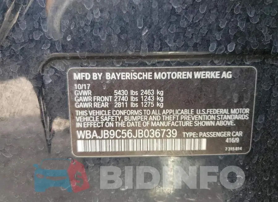 WBAJB9C56JB036739 Photo# 12