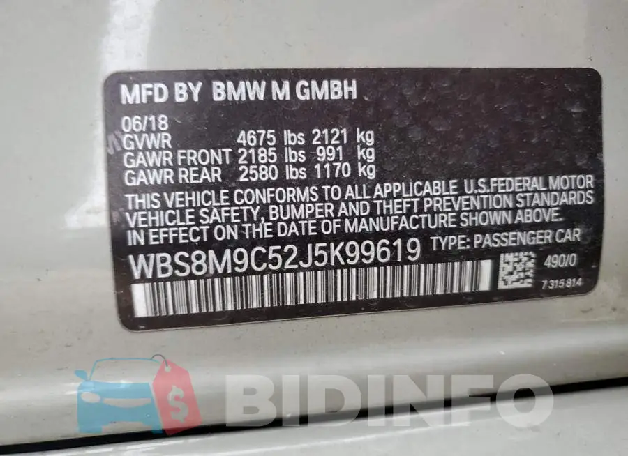 WBS8M9C52J5K99619 Photo# 12