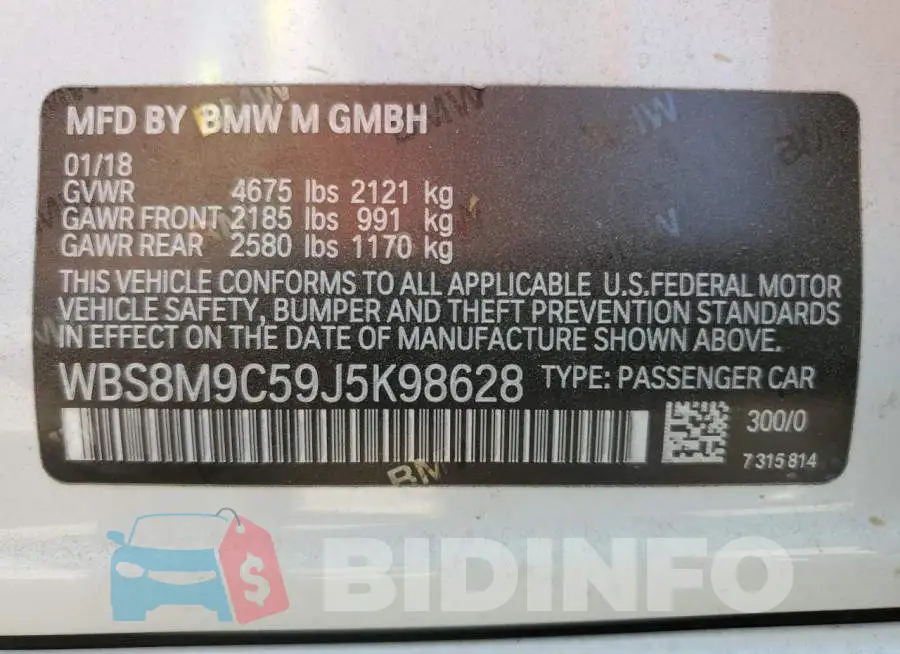 WBS8M9C59J5K98628 Photo# 12