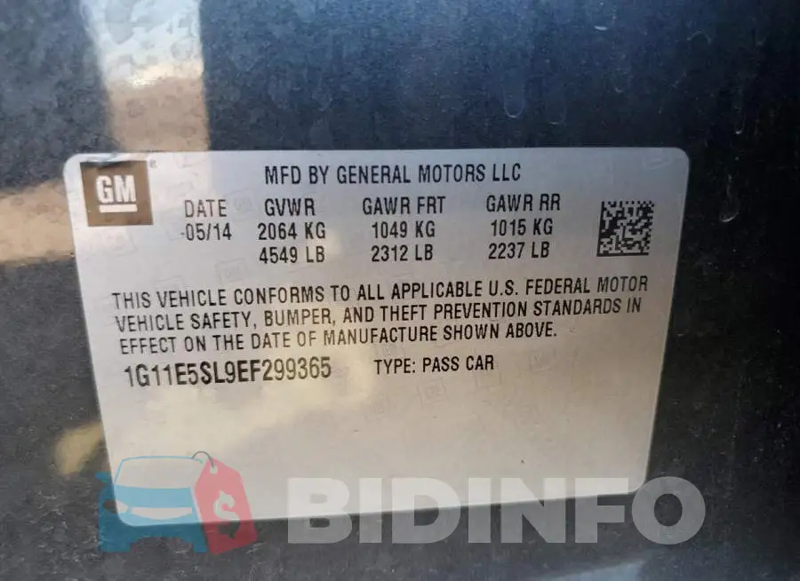 1G11E5SL9EF299365 Photo# 12