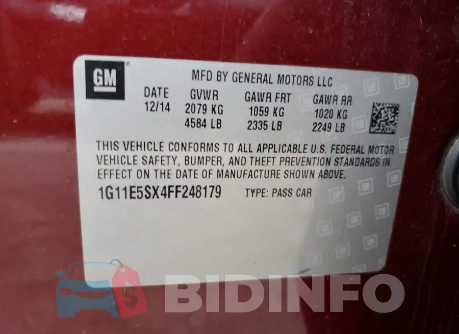 1G11E5SX4FF248179 Photo# 12