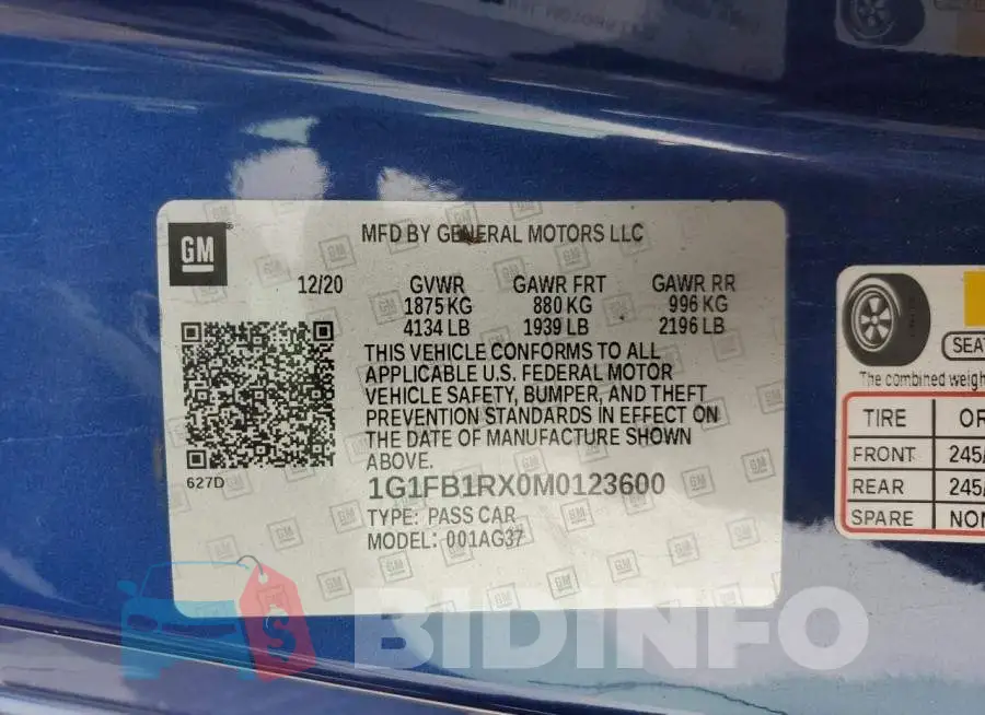 1G1FB1RX0M0123600 Photo# 13