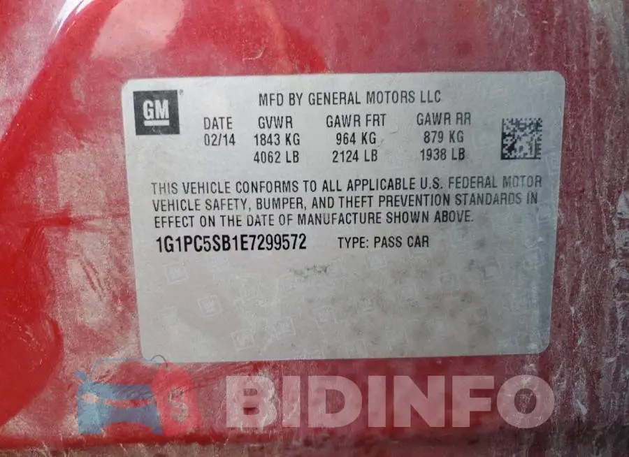 1G1PC5SB1E7299572 Photo# 12