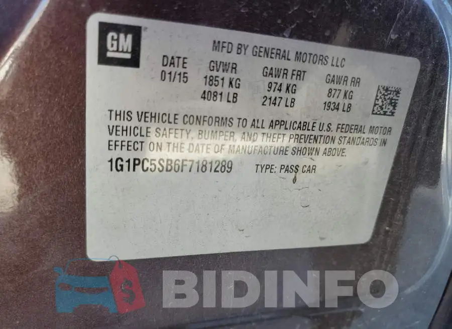 1G1PC5SB6F7181289 Photo# 13