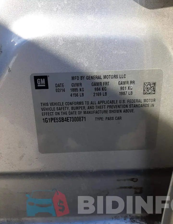1G1PE5SB4E7300871 Photo# 13