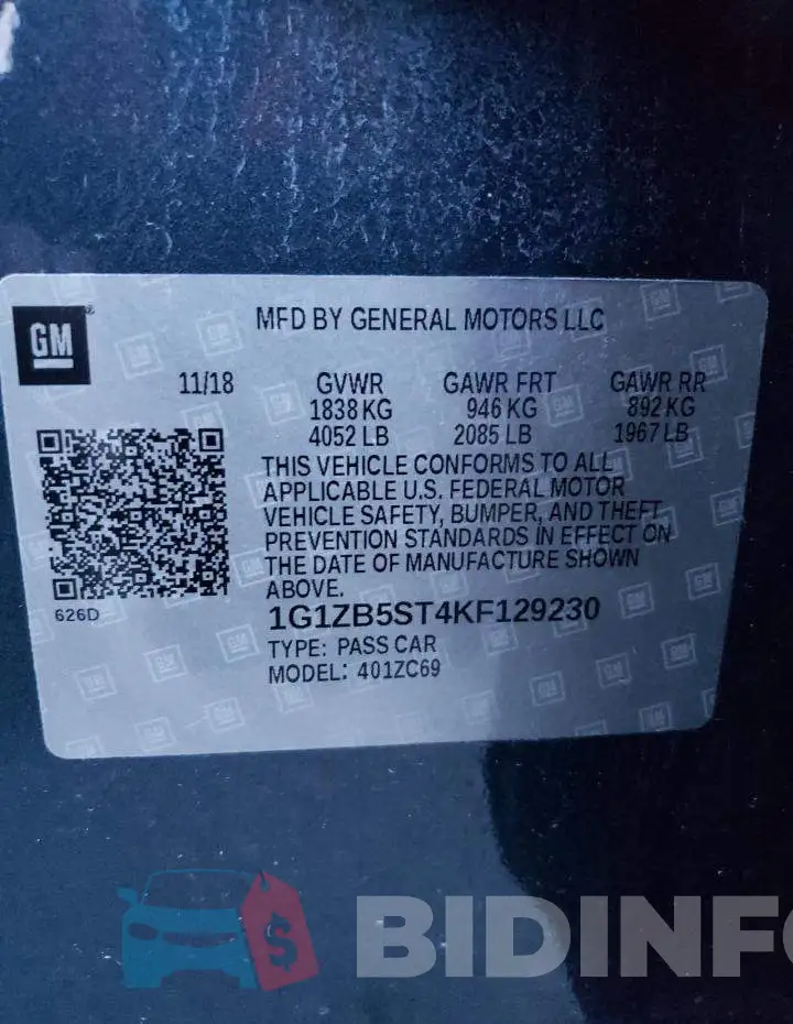 1G1ZB5ST4KF129230 Photo# 12