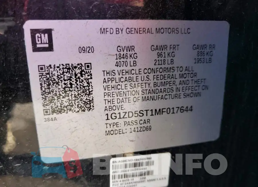1G1ZD5ST1MF017644 Photo# 12
