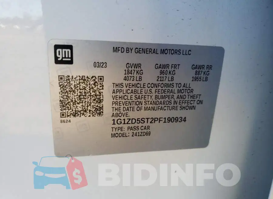 1G1ZD5ST2PF190934 Photo# 12