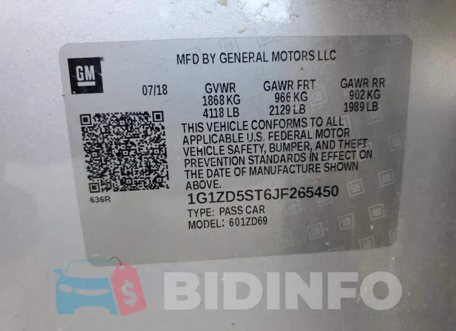 1G1ZD5ST6JF265450 Photo# 12