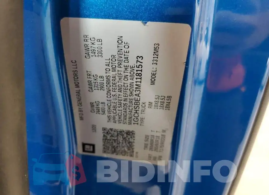 1GCHSBEA3M1181573 Photo# 12