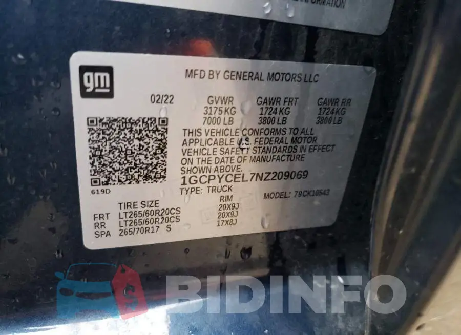 1GCPYCEL7NZ209069 Photo# 13