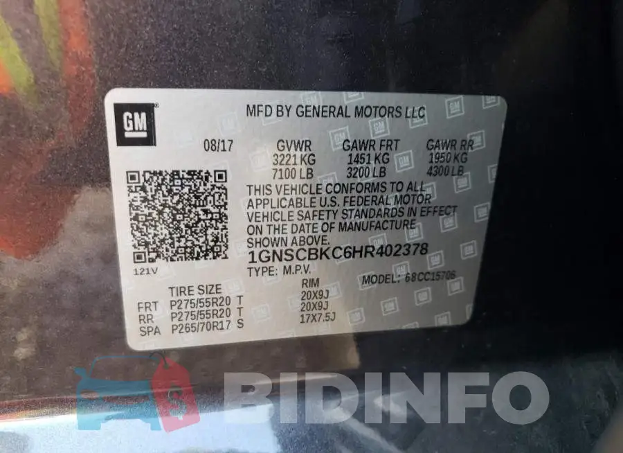 1GNSCBKC6HR402378 Photo# 14
