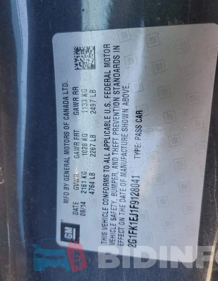 2G1FK1EJ1F9128041 Photo# 12