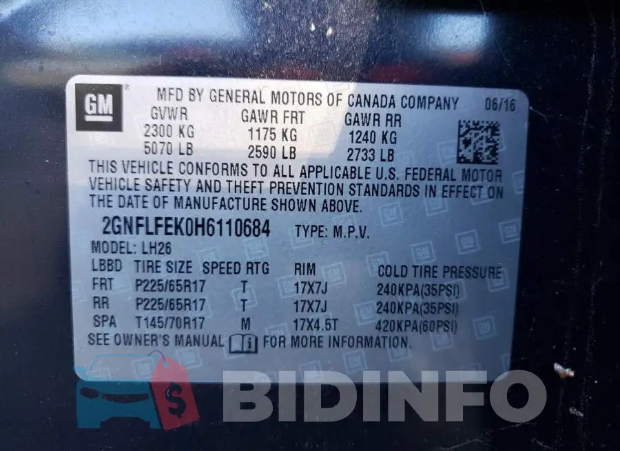 2GNFLFEK0H6110684 Photo# 12