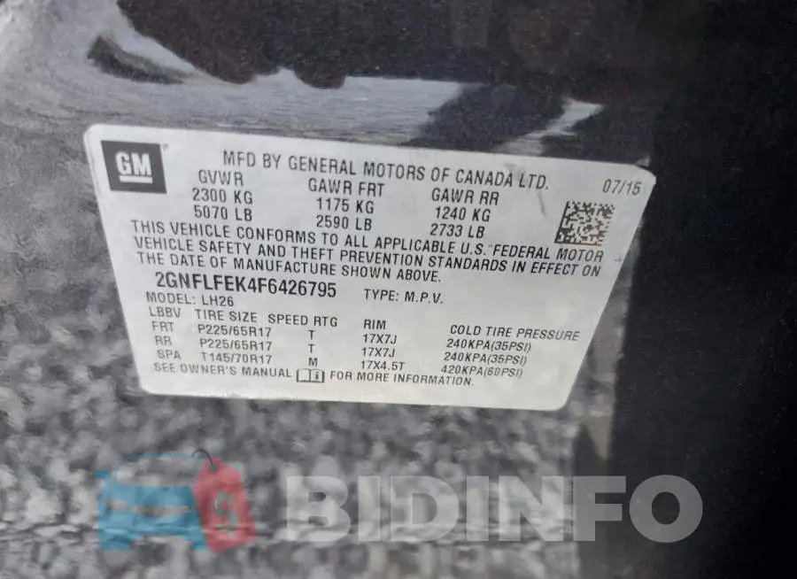 2GNFLFEK4F6426795 Photo# 12