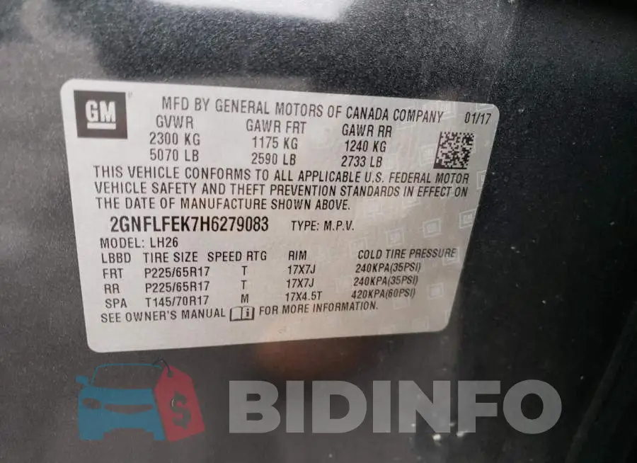 2GNFLFEK7H6279083 Photo# 13
