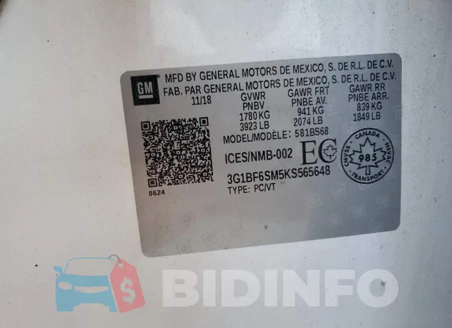 3G1BF6SM5KS565648 Photo# 12