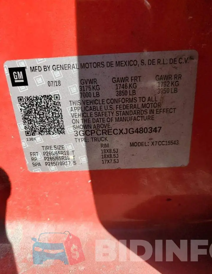 3GCPCRECXJG480347 Photo# 12