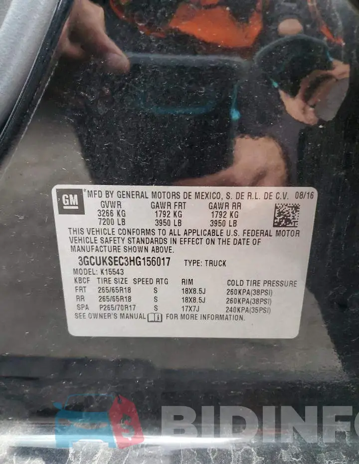3GCUKSEC3HG156017 Photo# 12