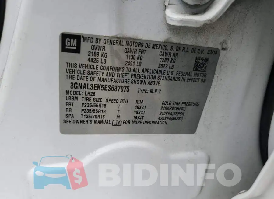 3GNAL3EK5ES637075 Photo# 12