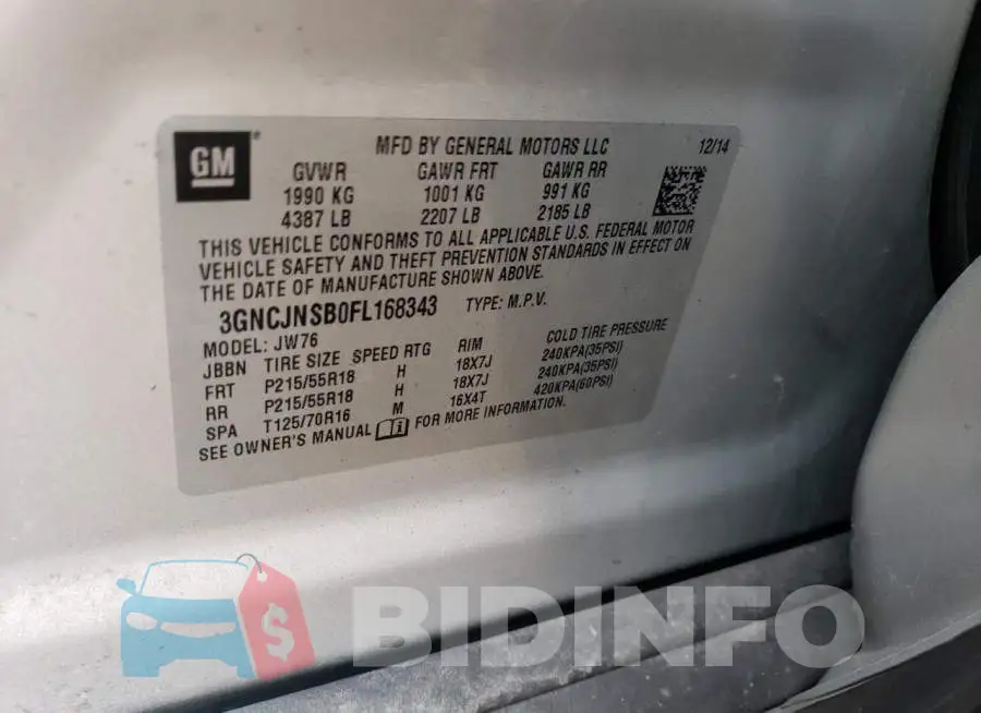 3GNCJNSB0FL168343 Photo# 13
