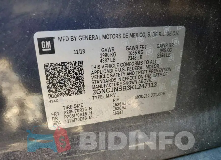 3GNCJNSB3KL247113 Photo# 13