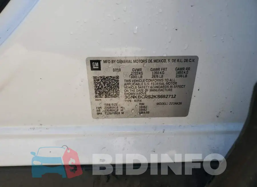 3GNKBCRS2KS692712 Photo# 14