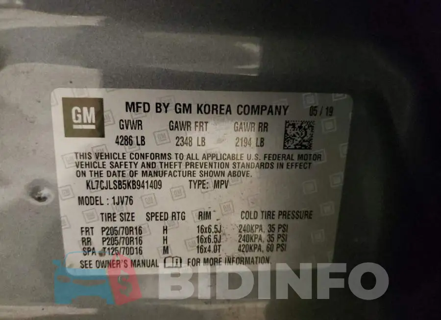 KL7CJLSB5KB941409 Photo# 12