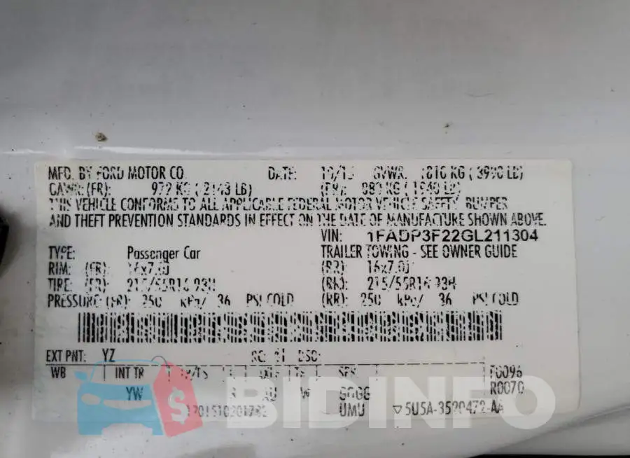 1FADP3F22GL211304 Photo# 12