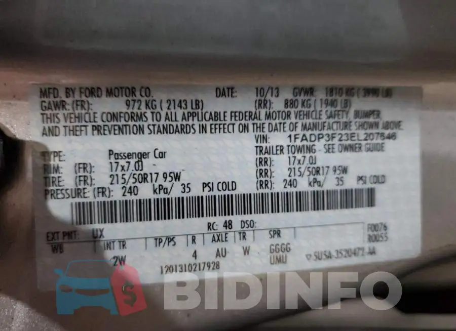 1FADP3F23EL207646 Photo# 12
