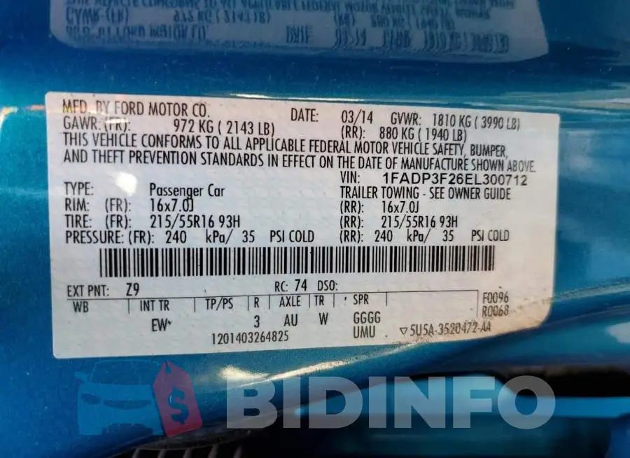1FADP3F26EL300712 Photo# 12