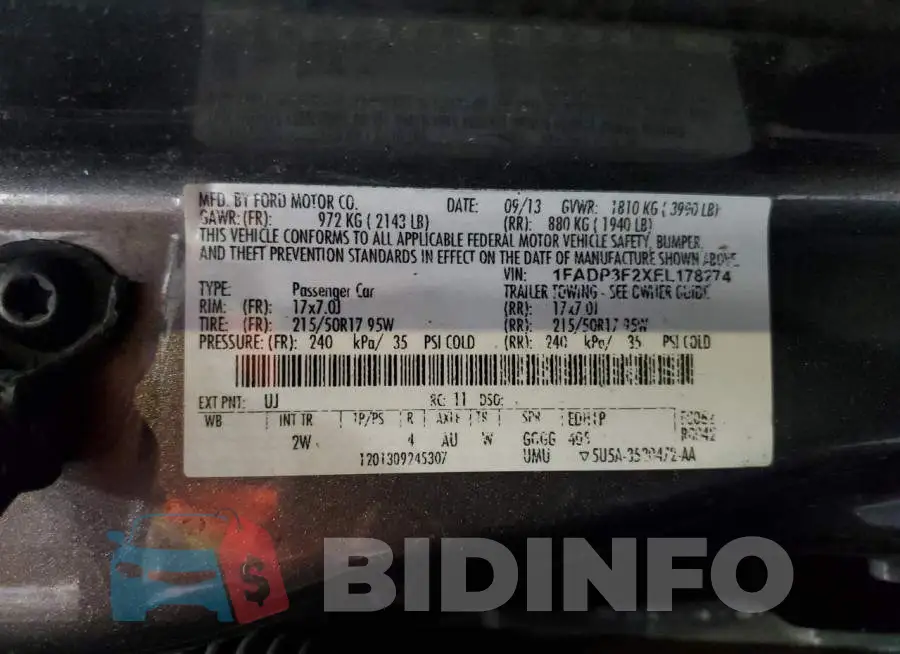 1FADP3F2XEL178274 Photo# 12