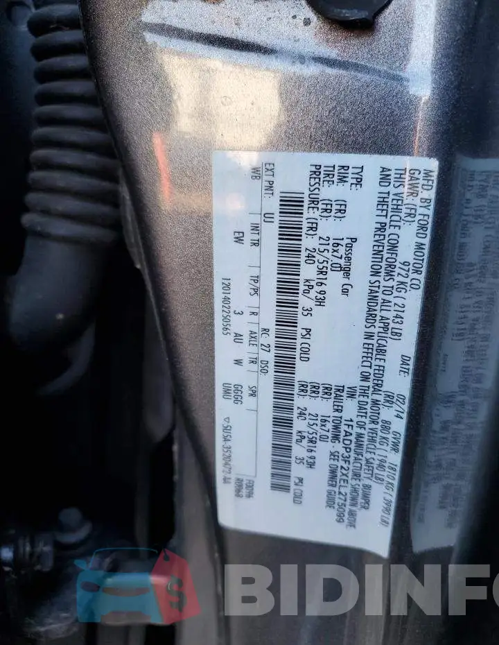 1FADP3F2XEL275099 Photo# 12