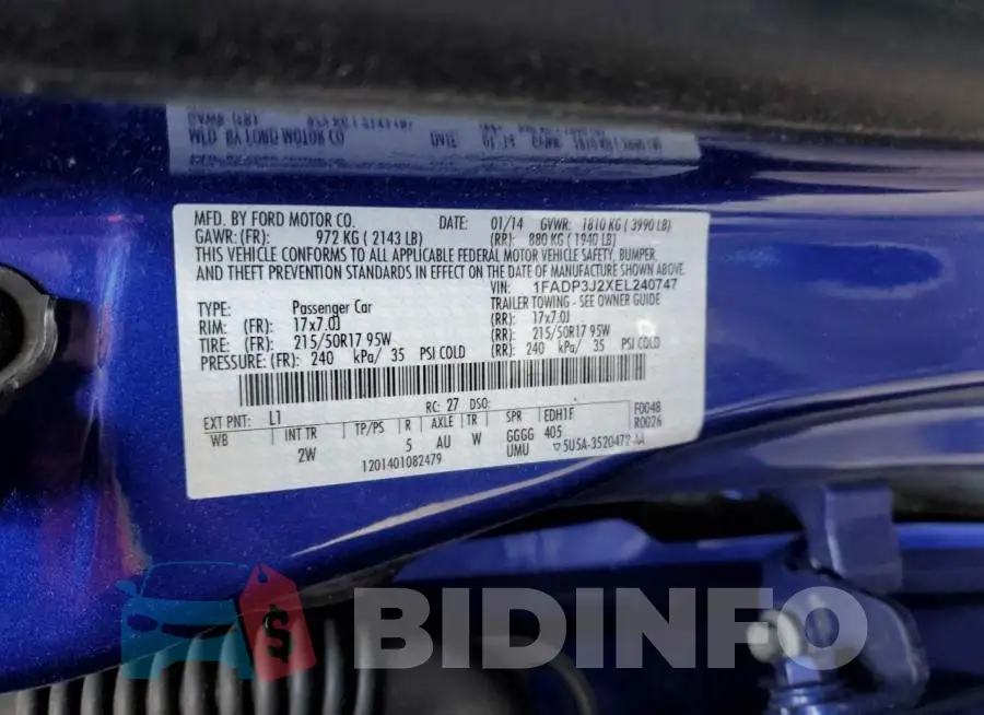 1FADP3J2XEL240747 Photo# 12