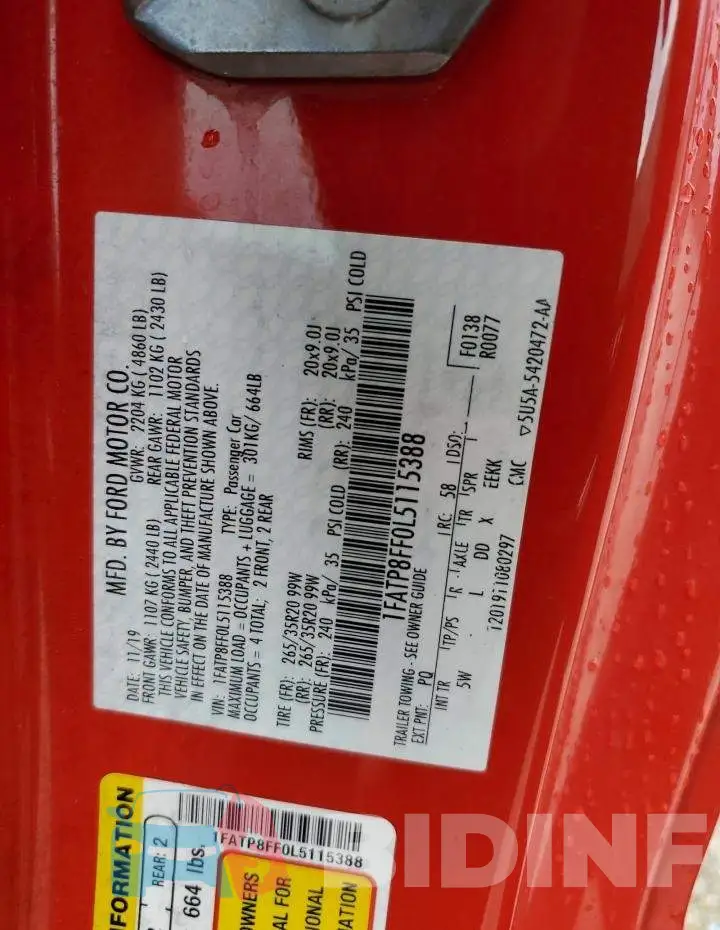 1FATP8FF0L5115388 Photo# 12
