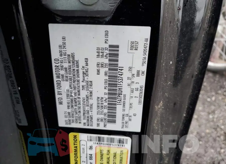 1FATP8UH1F5374741 Photo# 12