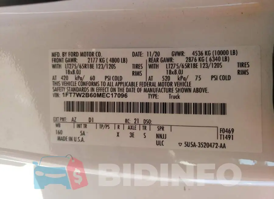 1FT7W2B60MEC17096 Photo# 13