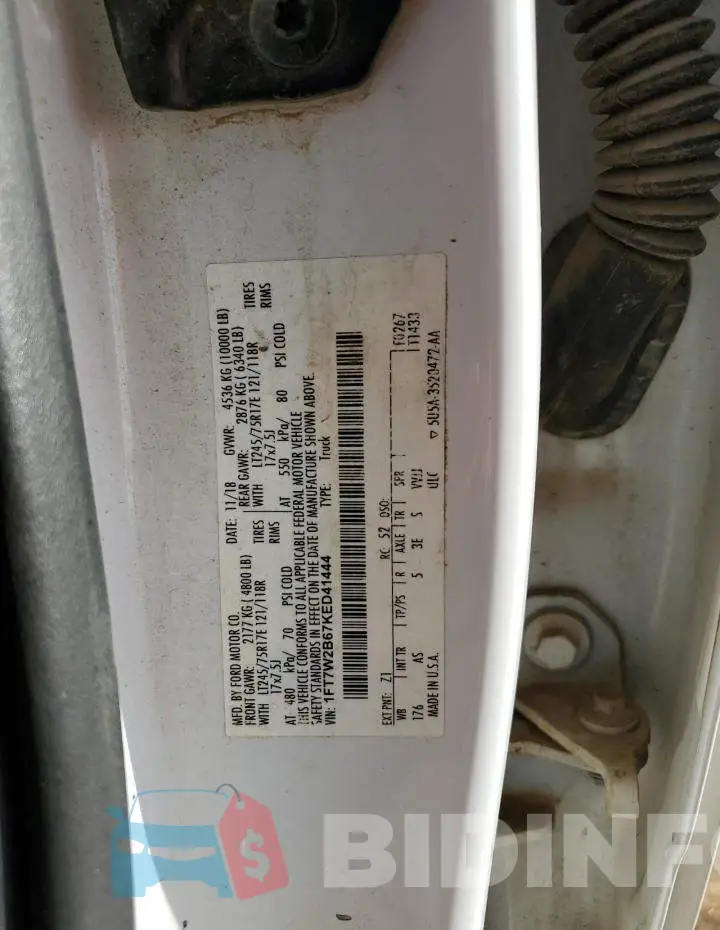 1FT7W2B67KED41444 Photo# 13