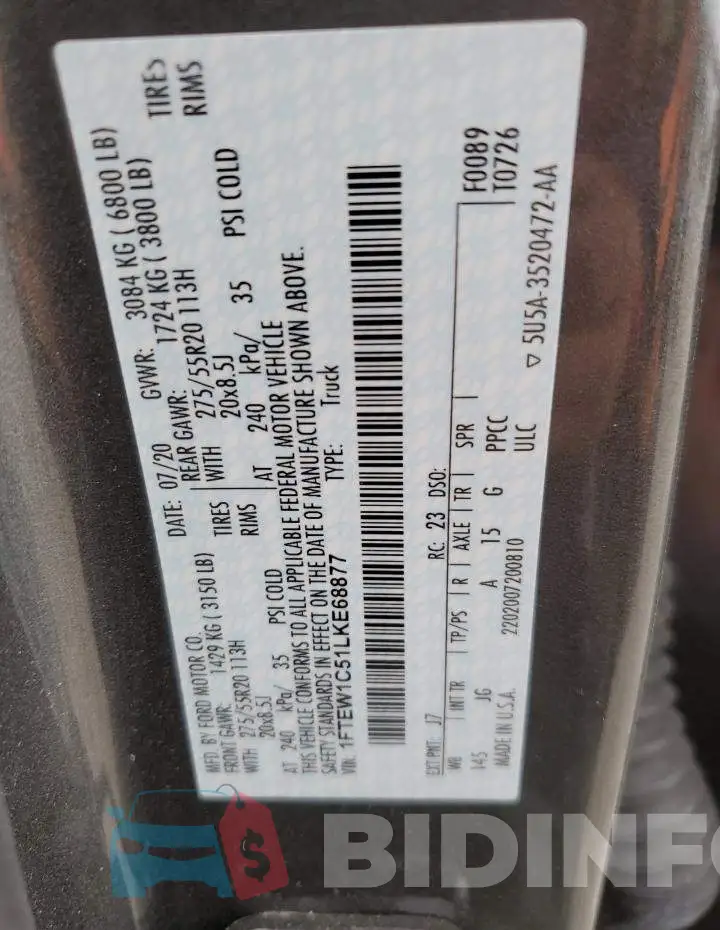 1FTEW1C51LKE68877 Photo# 12