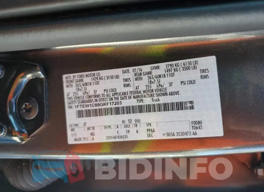 1FTEW1C88GKF17203 Photo# 13
