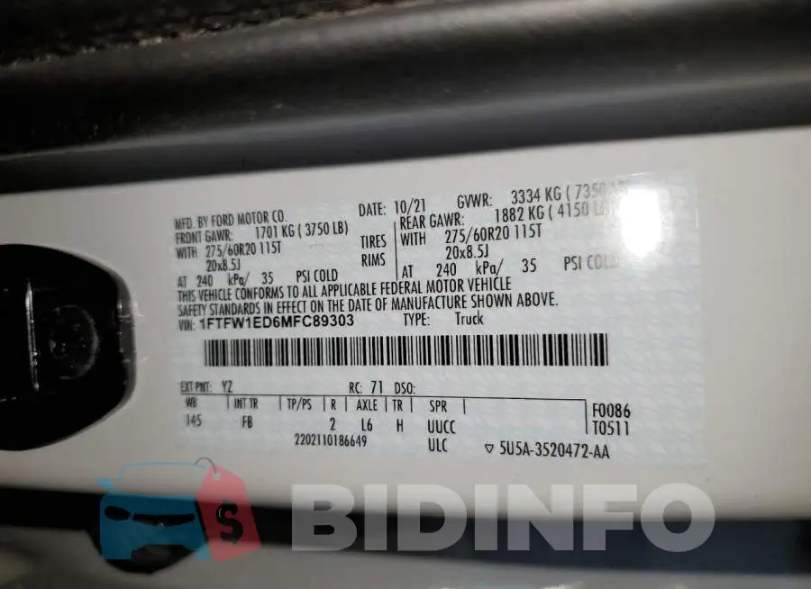 1FTFW1ED6MFC89303 Photo# 12